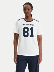 MICHAEL Michael Kors T-Shirt MR651WT97J Biały Relaxed Fit. Białe t-shirty MICHAEL Michael Kors, m, bez wzorów, z bawełny, bez kołnierzyka, bez ramiączek. Za 329.99 zł.