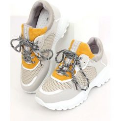 Buty sportowe szare BL170P Yellow. Szare buty treningowe ButyModne, bez wzorów, z materiału, bez zapięcia. W wyprzedaży za 129.00 zł.