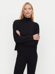 Athlecia Golf Dava W Knitted High Neck EA243358 Czarny Regular Fit. Czarne swetry Athlecia, bez wzorów, z wiskozy, bez ramiączek. Za 139.99 zł.
