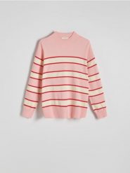 Sweter w paski - wielobarwny. Swetry Reserved, l, bez wzorów, z dzianiny, bez ramiączek. W wyprzedaży za 99.99 zł.