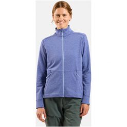 Bluza bez kaptura rozpinana Odlo Mid layer full zip GRID FLEECE. Fioletowe bluzy ODLO, bez wzorów, bez kaptura. Za 449.99 zł.