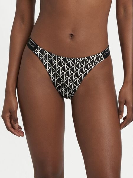 Calvin Klein Dół od bikini LV00Q61206 Czarny. Czarne bikini Calvin Klein, bez wzorów, z syntetyku. Za 209.99 zł.