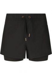 Damskie szorty 2 w 1 Athlecia Timmie V3. Czarne szorty sportowe Athlecia, bez wzorów, z materiału, z standardowym stanem, do biegania. Za 191.50 zł.