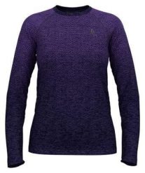 Koszulka damska Odlo ESSENTIAL SEAMLESS T-shirt crew neck l/s. Fioletowe t-shirty sportowe ODLO, l, bez wzorów, z materiału, bez ramiączek, do biegania. Za 225.75 zł.
