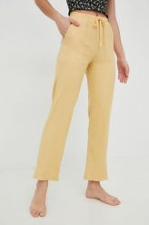 Billabong spodnie damskie kolor żółty proste high waist. Żółte spodnie materiałowe Billabong, bez wzorów, z materiału, z podwyższonym stanem. Za 339.99 zł.