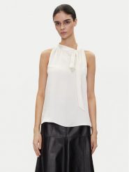 HUGO Bluzka 50540259 Écru Regular Fit. Bluzki Hugo, bez wzorów, z syntetyku, bez kołnierzyka, bez ramiączek. Za 339.99 zł.