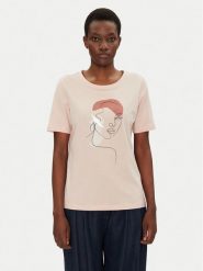 Fransa T-Shirt 20615408 Różowy Regular Fit. Czerwone t-shirty Fransa, l, bez wzorów, z bawełny, bez kołnierzyka, bez ramiączek. Za 59.99 zł.