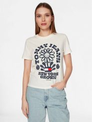 Tommy Jeans T-Shirt Homegrown DW0DW15471 Écru Regular Fit. T-shirty Tommy Jeans, s, bez wzorów, z bawełny, bez kołnierzyka, bez ramiączek. Za 159.99 zł.