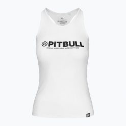 Tank top damski Pitbull R Tank Top. Białe topy PITBULL, s, bez wzorów, sportowe, bez kołnierzyka, bez ramiączek. Za 79.99 zł.