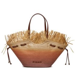 Torebka PINKO. Brązowe shopper bag Pinko, bez wzorów, bez dodatków. Za 1,929.00 zł.