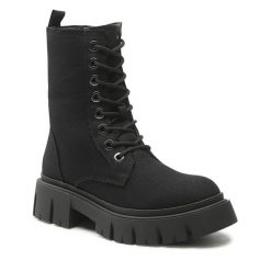 Trapery Jenny Fairy. Czarne traperki Jenny Fairy, bez wzorów, bez obcasa, bez zapięcia. Za 89.99 zł.