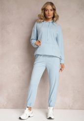 Niebieski Komplet Dresowy z Bluzą i Spodniami Ciranova. Niebieskie bluzy Renee, m, bez wzorów, z dresówki, bez ramiączek, z kapturem. W wyprzedaży za 63.99 zł.
