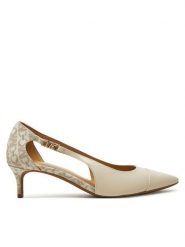 MICHAEL Michael Kors Czółenka Veronica 40H3VRMP2L Beżowy. Brązowe czółenka MICHAEL Michael Kors, bez wzorów, ze skóry, bez obcasa, bez zapięcia. Za 439.99 zł.