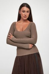 Bluzka damska w prażki ARMANI EXCHANGE. Bluzki Armani Exchange, l, bez wzorów, bez kołnierzyka, bez ramiączek. Za 609.00 zł.