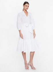 Lauren Ralph Lauren Sukienka codzienna 250889364001 Biały Regular Fit. Białe sukienki Lauren Ralph Lauren, na co dzień, bez wzorów, z bawełny, bez kołnierzyka, bez ramiączek, proste. Za 849.99 zł.