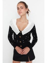 Trendyol Kardigan w kolorze czarnym rozmiar: S. Czarne swetry Trendyol, s, bez wzorów, bez ramiączek. Za 86.99 zł.