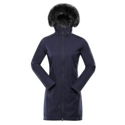 ALPINE PRO Kurtka softshell damska Ibora niebieska, S. Niebieskie kurtki Alpine Pro, na zimę, s, bez wzorów, z futra, z kapturem. Za 544.50 zł.