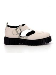 Kickers Skórzane półsandały "Kick Fantastic" w kolorze kremowym rozmiar: 38. Brązowe baleriny Kickers, bez wzorów, bez obcasa, bez zapięcia. Za 230.59 zł.