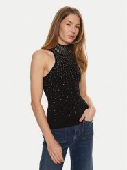 Marciano Guess Golf 4BGR37 5439Z Czarny Regular Fit. Czarne swetry Marciano Guess, l, z aplikacjami, z wiskozy, bez ramiączek. Za 289.99 zł.