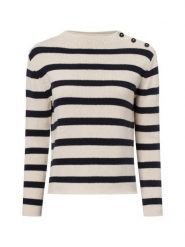 Weekend Max Mara Sweter z dzianiny - Maglia Kobiety Bawełna niebieski|biały, XS. Białe swetry Weekend Max Mara, xs, bez wzorów, z bawełny, bez ramiączek. Za 1,099.95 zł.