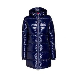 Kurtka narciarska damska Fila Sakura Puffer Coat granatowa. Niebieskie kurtki narciarskie Fila, l, bez wzorów, z materiału, z kapturem, narciarskie, Thinsulate. Za 454.49 zł.