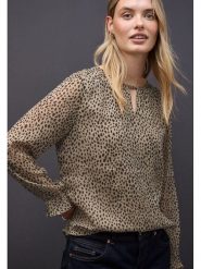 Street One Bluzka w kolorze beżowym rozmiar: 44. Brązowe bluzki Street One, bez wzorów, street, bez kołnierzyka, bez ramiączek. Za 113.10 zł.