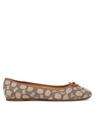 Coach Baleriny Abigail CV385 Brązowy. Brązowe baleriny Coach, bez wzorów, z materiału, bez obcasa, bez zapięcia. Za 579.99 zł.