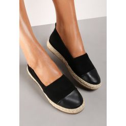 Czarne Espadryle Cygnus. Czarne espadryle Renee, z aplikacjami, bez obcasa, na płaskiej podeszwie. W wyprzedaży za 59.99 zł.