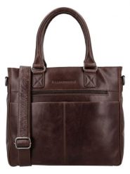 HIDE & STITCHES Skórzana torebka "Porto" w kolorze ciemnobrązowym - 35 x 28 x 9 cm rozmiar: onesize. Brązowe torebki klasyczne HIDE & STITCHES, bez wzorów, z materiału, przez ramię, bez dodatków. Za 404.99 zł.