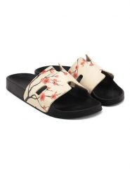 Calceo Klapki w kolorze kremowo-czarnym rozmiar: 41. Brązowe klapki Calceo, bez wzorów, klasyczne, z otwartym noskiem, bez obcasa, bez zapięcia. Za 97.28 zł.