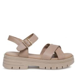 Sandały Lasocki. Brązowe sandały Lasocki, bez wzorów, bez obcasa, na płaskiej podeszwie, bez zapięcia. Za 169.99 zł.