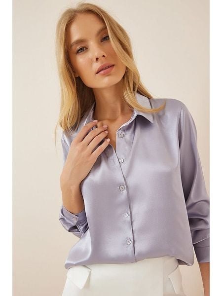 Happiness Istanbul Bluzka w kolorze lawendowym rozmiar: 36. Różowe bluzki Happiness Istanbul, bez wzorów, z satyny, bez kołnierzyka, bez ramiączek. Za 72.45 zł.