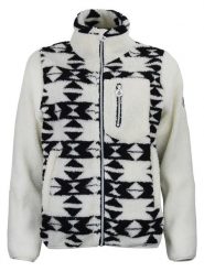 Peak Mountain Kurtka polarowa "Arthur" w kolorze biało-czarnym rozmiar: M. Białe kurtki Peak Mountain, m, bez wzorów, z polaru, bez kaptura. Za 201.08 zł.