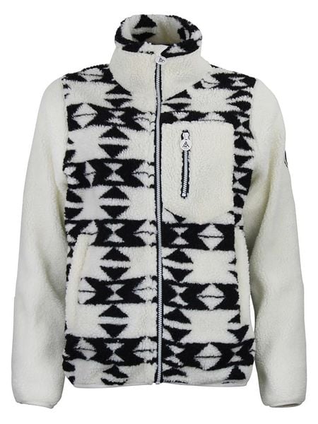 Peak Mountain Kurtka polarowa "Arthur" w kolorze biało-czarnym rozmiar: M. Białe kurtki Peak Mountain, m, bez wzorów, z polaru, bez kaptura. Za 201.08 zł.