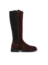 Tommy Hilfiger Kozaki Enamel Flag Suede High Chelsea FW0FW09574 Brązowy ciemny. Brązowe kozaki Tommy Hilfiger, bez wzorów, ze skóry, bez obcasa, bez zapięcia. Za 849.99 zł.