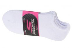 Skarpetki sportowe damskie 3pk Womens Super Stretch Socks. Białe skarpetki Skechers, bez wzorów, z materiału. Za 79.99 zł.