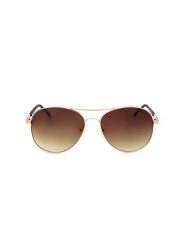 Guess Damskie okulary przeciwsłoneczne w kolorze złoto-brązowym rozmiar: 60. Brązowe okulary przeciwsłoneczne Guess, z aplikacjami, z tworzywa sztucznego, metalowe. Za 209.95 zł.