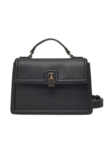 Tommy Hilfiger Torebka Th Eternity Mini Satchel AW0AW17176 Czarny. Czarne torebki klasyczne Tommy Hilfiger, bez wzorów, ze skóry, bez dodatków. Za 349.99 zł.
