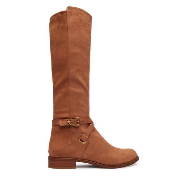 Kozaki MICHAEL Michael Kors. Brązowe kozaki MICHAEL Michael Kors, bez wzorów, bez obcasa, na płaskiej podeszwie, bez zapięcia. Za 1,239.00 zł.