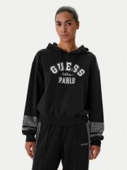 Guess Bluza V6RQ02 KCAY2 Czarny Regular Fit. Czarne bluzy Guess, m, z aplikacjami, z syntetyku, bez ramiączek, bez kaptura. Za 479.99 zł.
