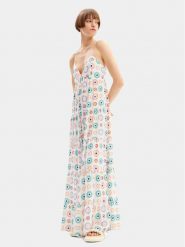 Desigual Sukienka letnia Galactica 24SWVW06 Biały Regular Fit. Białe sukienki Desigual, l, bez wzorów, z wiskozy, bez kołnierzyka, bez ramiączek. Za 359.99 zł.
