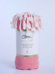 Ottoman Chusta hammam "Raute" w kolorze koralowym - 190 x 105 cm rozmiar: onesize. Różowe chusty Ottoman, bez wzorów, z bawełny. Za 65.99 zł.