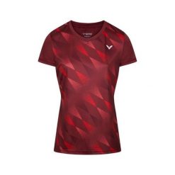 Koszulka sportowa damska VICTOR T-44102 D. Czerwone t-shirty sportowe Victor, m, bez wzorów, z poliesteru, bez ramiączek. Za 109.99 zł.