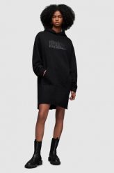 AllSaints sukienka bawełniana kolor czarny mini prosta. Czarne sukienki AllSaints, na co dzień, l, bez wzorów, z bawełny, bez kołnierzyka, bez ramiączek, maxi, proste. W wyprzedaży za 569.99 zł.