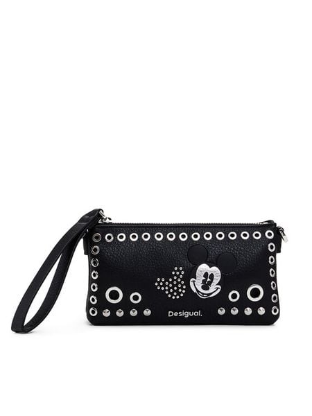 Desigual Torebka 25SAYP08 Czarny. Czarne listonoszki Desigual, bez wzorów, ze skóry, bez dodatków. Za 169.99 zł.