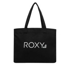 Torebka Roxy. Czarne shopper bag Roxy, bez wzorów, bez dodatków. Za 109.99 zł.