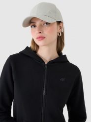 4F Bluza dresowa rozpinana z kapturem damska - czarna XS. Czarne bluzy z kapturem 4f, xs, bez wzorów, z bawełny, z kapturem. Za 149.99 zł.