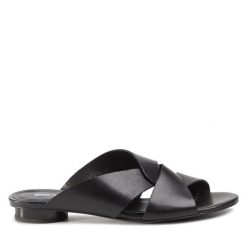 Klapki Gino Rossi. Czarne klapki Gino Rossi, bez wzorów, bez obcasa, bez zapięcia. Za 259.99 zł.