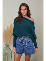Joséfine Sweter "Isaszeg" w kolorze ciemnozielonym rozmiar: XL. Zielone swetry Joséfine, xl, bez wzorów, z kaszmiru, bez ramiączek. Za 141.85 zł.