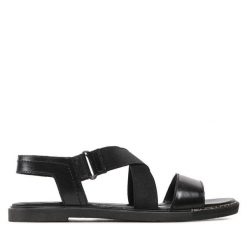 Sandały Lasocki. Czarne sandały Lasocki, bez wzorów, bez obcasa, na płaskiej podeszwie, bez zapięcia. Za 179.99 zł.